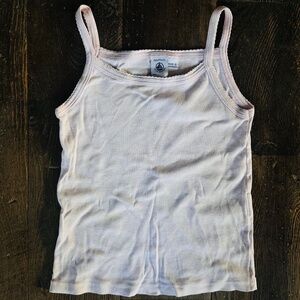 Petit Bateau Girls light pink melange/heather Cotton Camisole – Size 6 (114 cm)